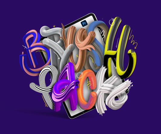 Multicolor brush strokes made in Adobe Fresco on iPad