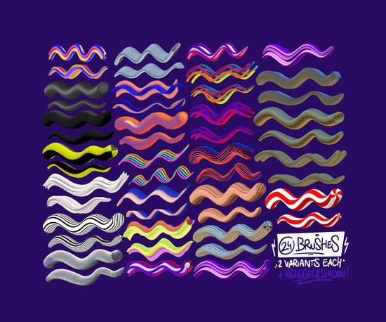 Multicolor brush pack for Adobe Fresco iPad painting