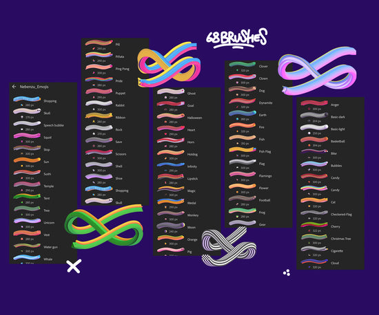Emoji brush pack for Adobe Fresco iPad drawing