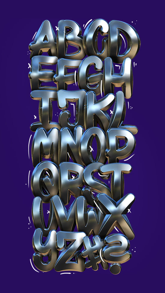 Flate 3D typeface font for design and motion graphics